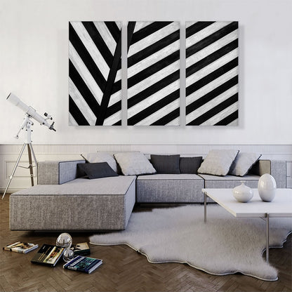 Wooden Black And White Stripes Home decor