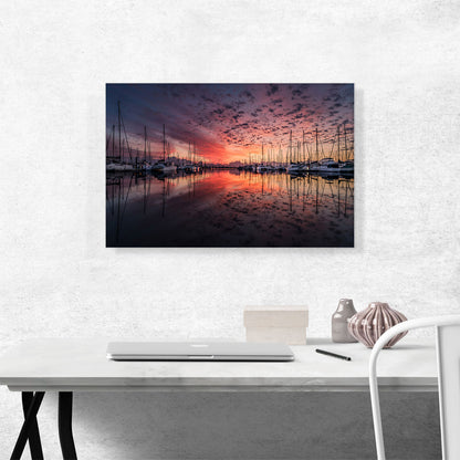 Yachts Sunset Home Decor Rectangle