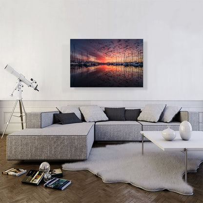 Yachts Sunset Home Decor Rectangle