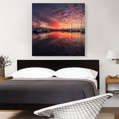 Yachts Sunset Home Decor Square