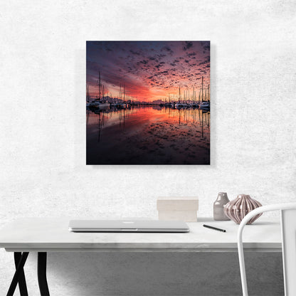 Yachts Sunset Home Decor Square
