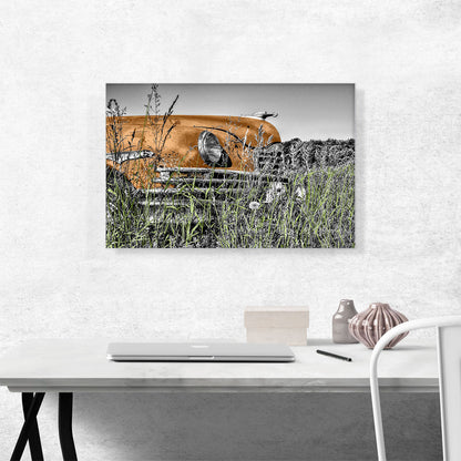 Oldtimer Car In Field Home decor