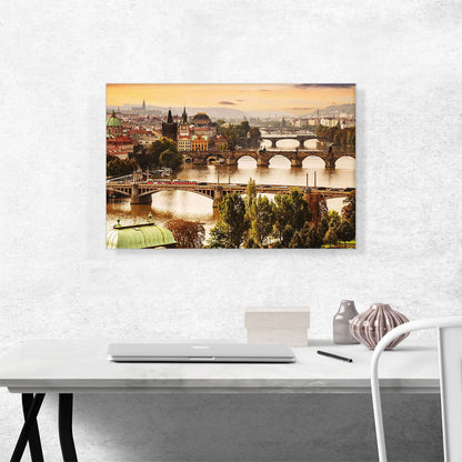 Charles Bridge at Dawn Prague Czech Republic