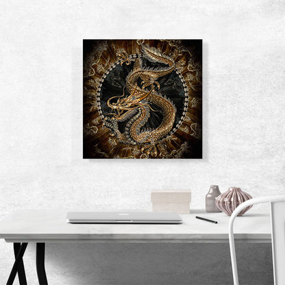 Asian Dragon Emblem Insignia Crest