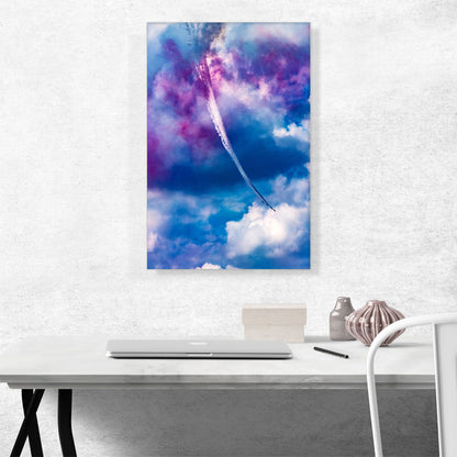 Fighter Jet Plane Aircrafts Descending Purple Sky