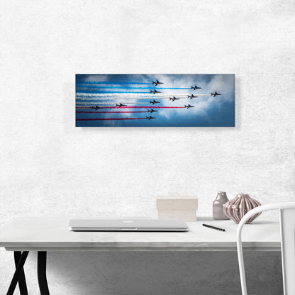 Fighter Jet Plane Aircrafts Linear Smoke USA Formation