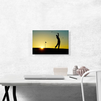 Golfer Silhouette at Dawn