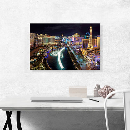 Las Vegas at Night Glowing Lights