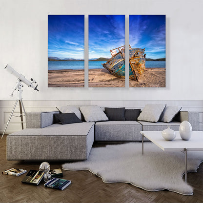 Boat On The Beach Home Decor Rectangle