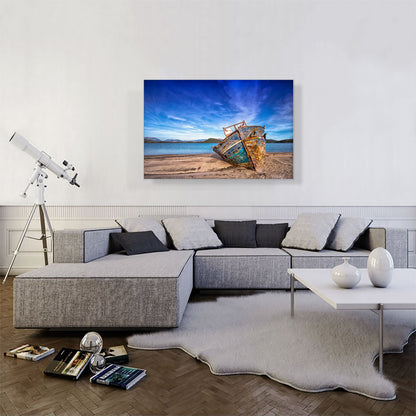 Boat On The Beach Home Decor Rectangle