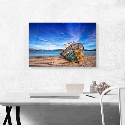 Boat On The Beach Home Decor Rectangle