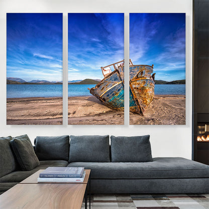 Boat On The Beach Home Decor Rectangle