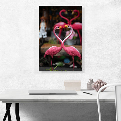 Plastic Pink Flamingo Heart