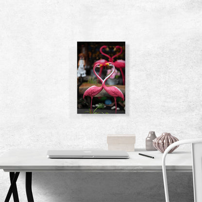 Plastic Pink Flamingo Heart