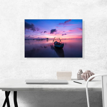 Boat On The Lake Home Decor Rectangle