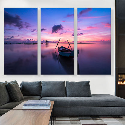 Boat On The Lake Home Decor Rectangle