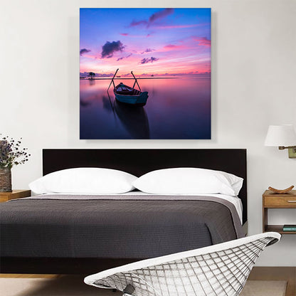Boat On The Lake Home Decor Square