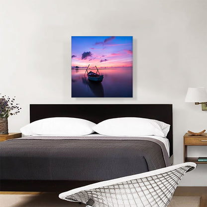 Boat On The Lake Home Decor Square