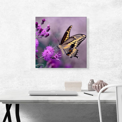Tiger Butterfly in Purple Flower