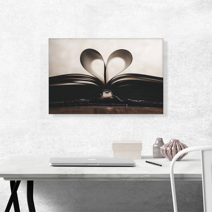 Book Heart Page Home decor