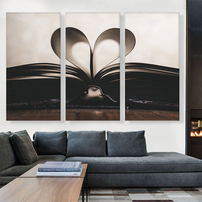 Book Heart Page Home decor
