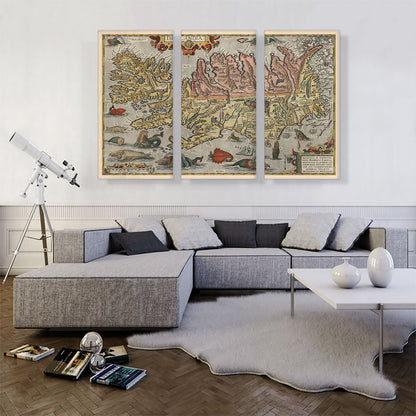 Map of Iceland with Sea Monsters 1585