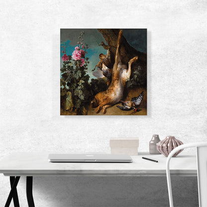 Still Life With a Partridge Hare And Hollyhock 1718