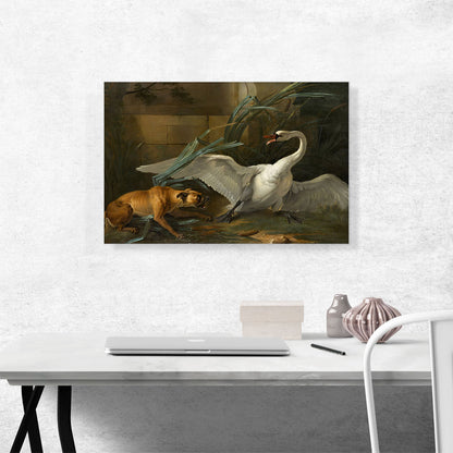 Swan Attacked By a Dog 1745