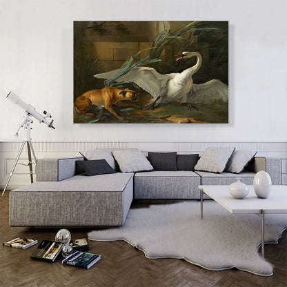 Swan Attacked By a Dog 1745