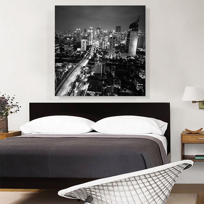 Jakarta Indonesia Black and White Skyline Square