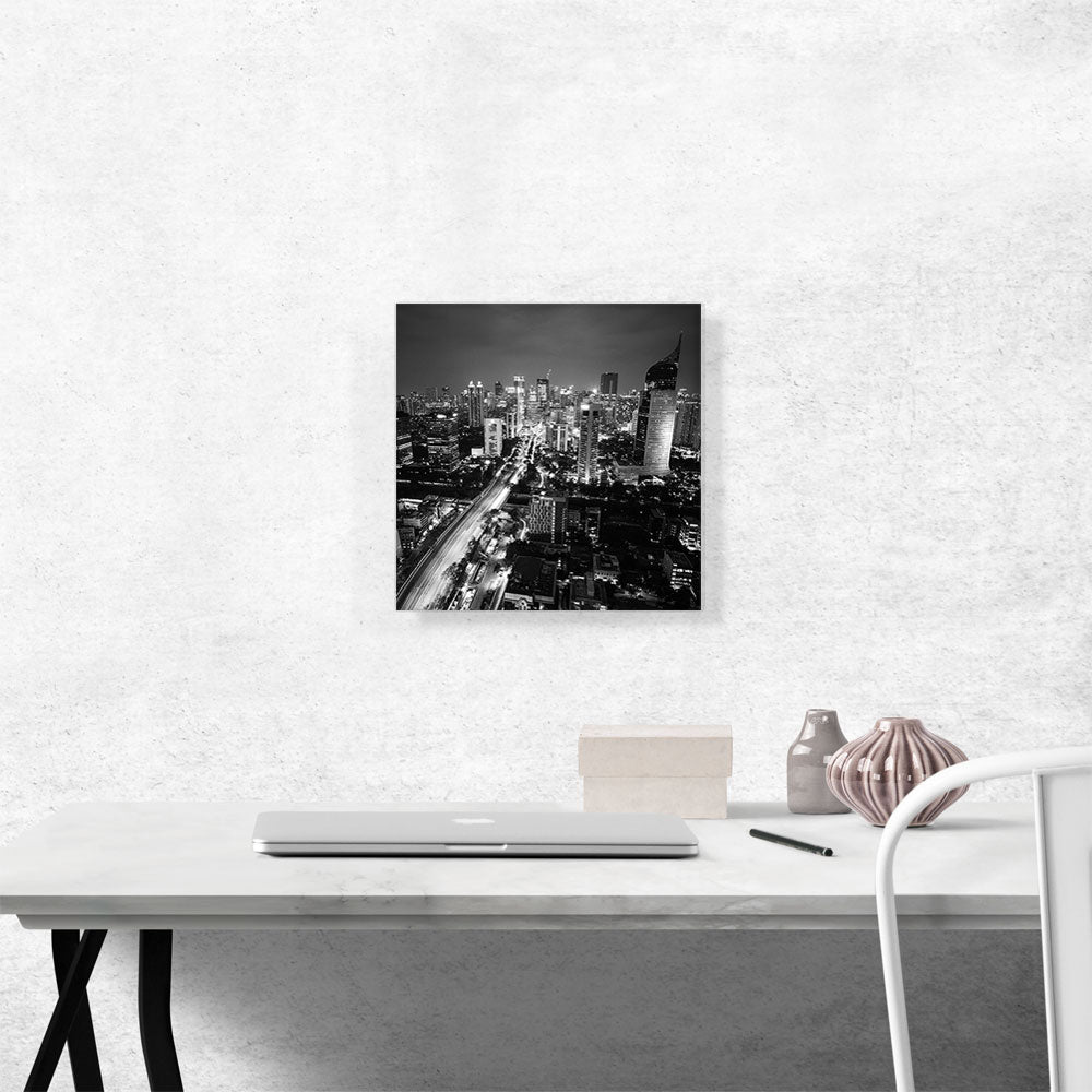 Jakarta Indonesia Black and White Skyline Square