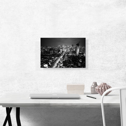 Jakarta Indonesia Black and White Skyline