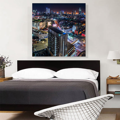 Manila Philippines Skyline at Night Square