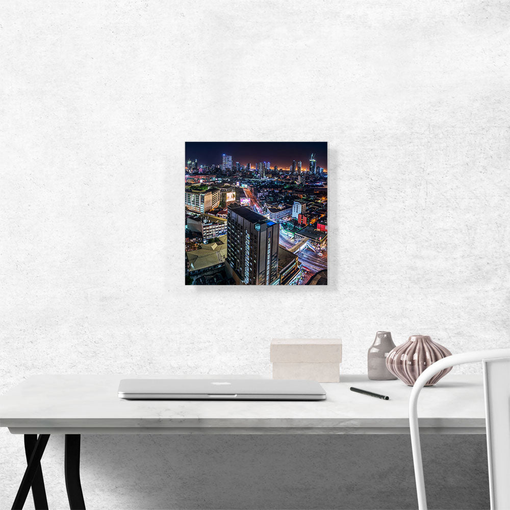 Manila Philippines Skyline at Night Square