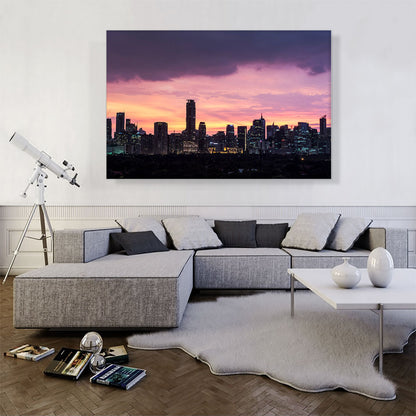 Manila Philippines Skyline Pink Sunset