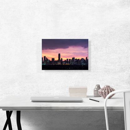 Manila Philippines Skyline Pink Sunset