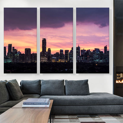 Manila Philippines Skyline Pink Sunset