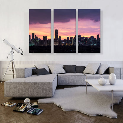 Manila Philippines Skyline Pink Sunset