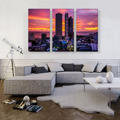 Manila Philippines Skyline Vivid Sunset