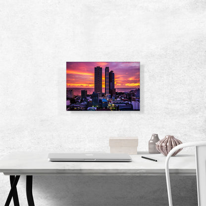 Manila Philippines Skyline Vivid Sunset