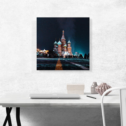 Moscow Russia Cathedral on a Winter Night