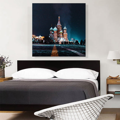 Moscow Russia Cathedral on a Winter Night