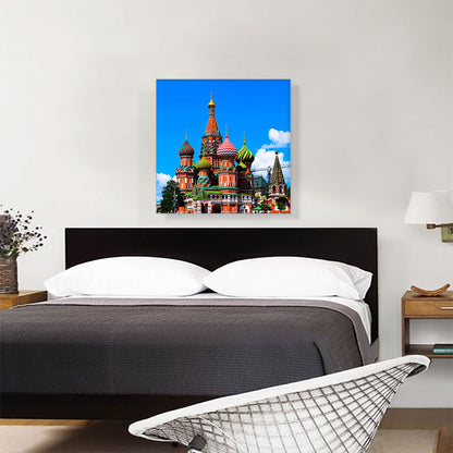 Moscow Russia Colorful Cathedral Square