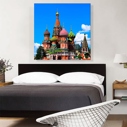 Moscow Russia Colorful Cathedral Square