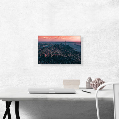 New York Magenta and Blue Skyline