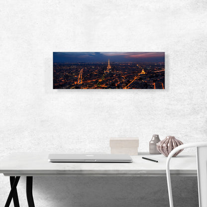 Paris France City in Lights Panoramic