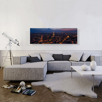 Paris France City in Lights Panoramic