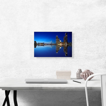 Rotterdam Netherlands Reflective Blue Skyline