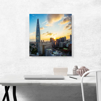 Seoul South Korea Lotte World Tower Skyline Square