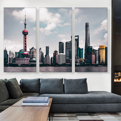 Shanghai China Cloudy Skyline